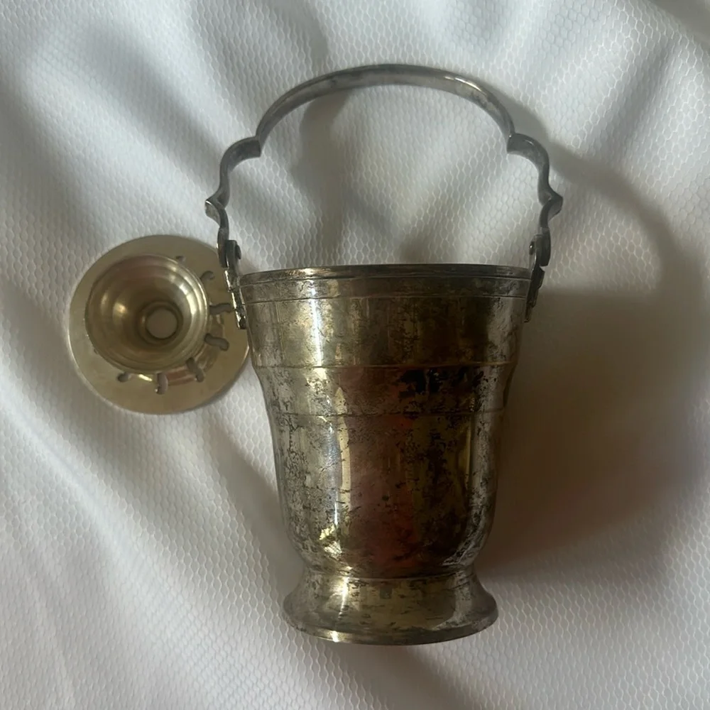 Vintage Silver Ice Bucket with Drip Tray